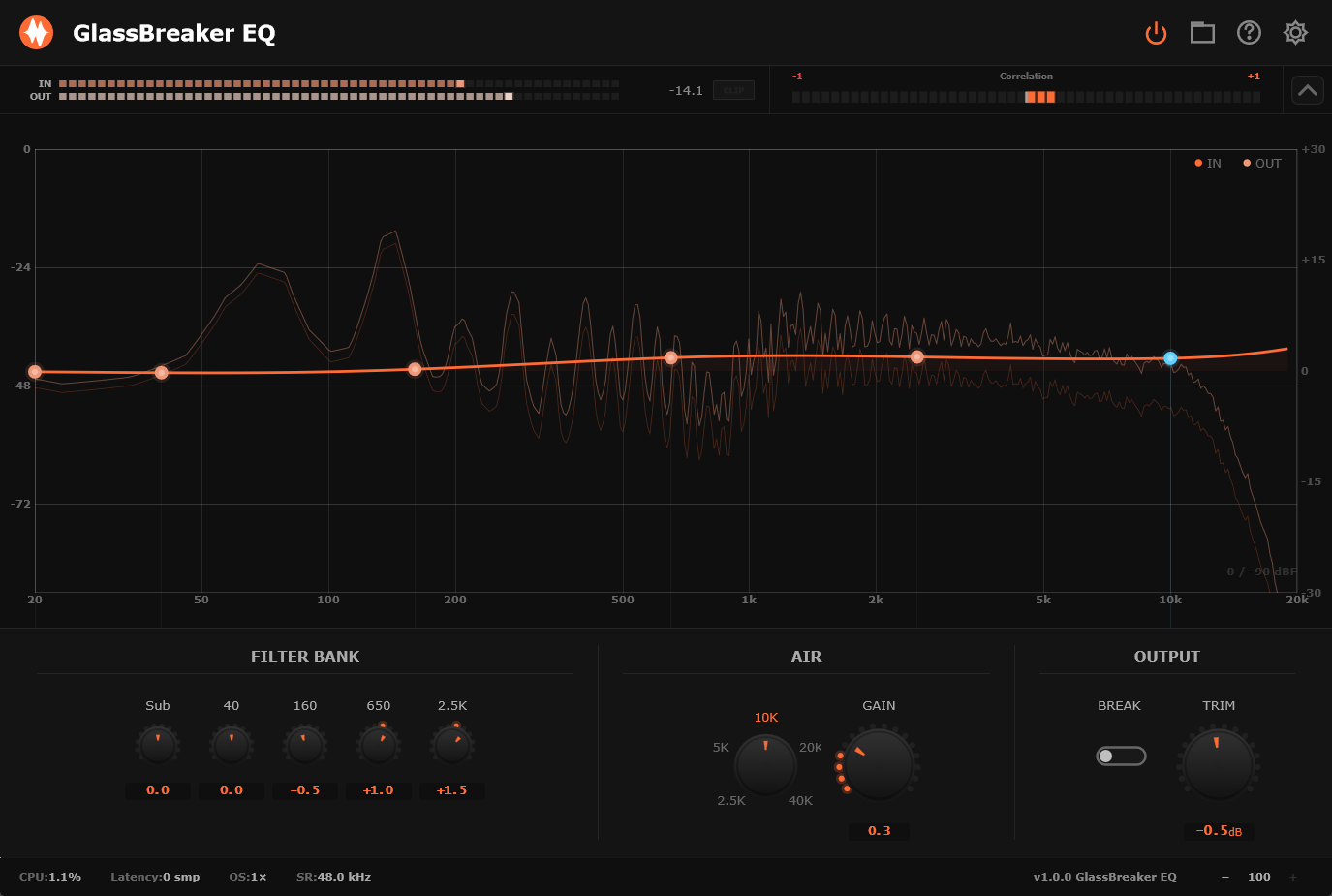 GlassBreaker EQ interface